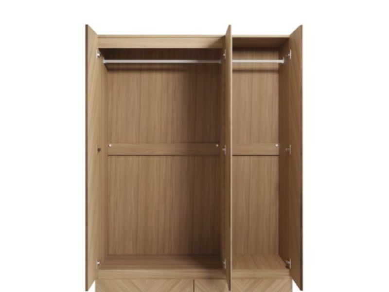 GFW Catania 3 Door 4 Drawer Wardrobe In Euro Oak