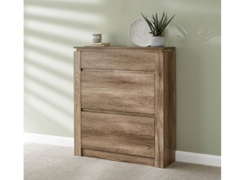 GFW Canyon Oak Finish Shoe Cabinet