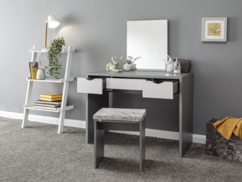 GFW Elizabeth Dressing Table Set In Grey And White