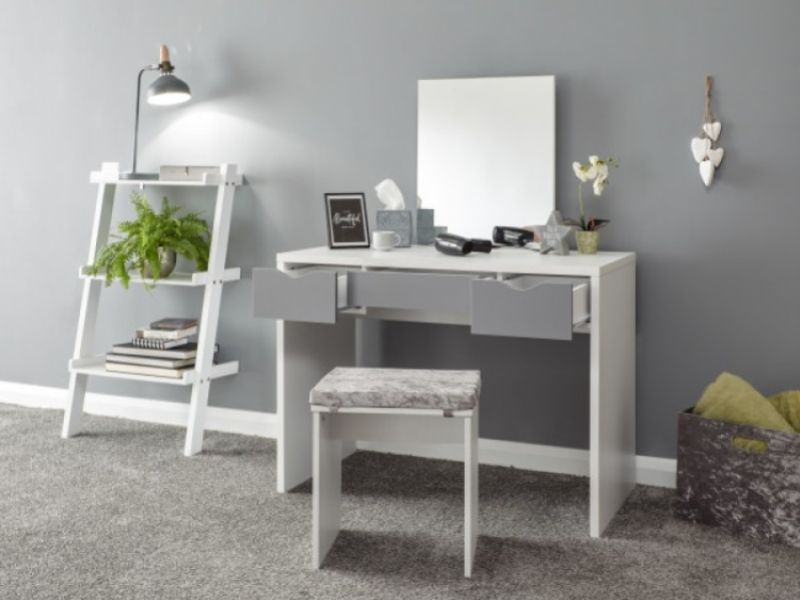 GFW Elizabeth Dressing Table Set In White And Grey