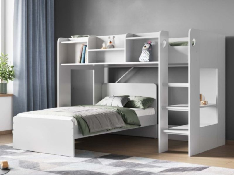 Flair Furnishings Wizard L Shape Bunk Bed In White