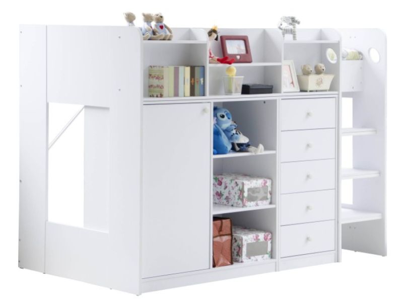 Flair Furnishings Wizard Junior White High Sleeper Storage Station