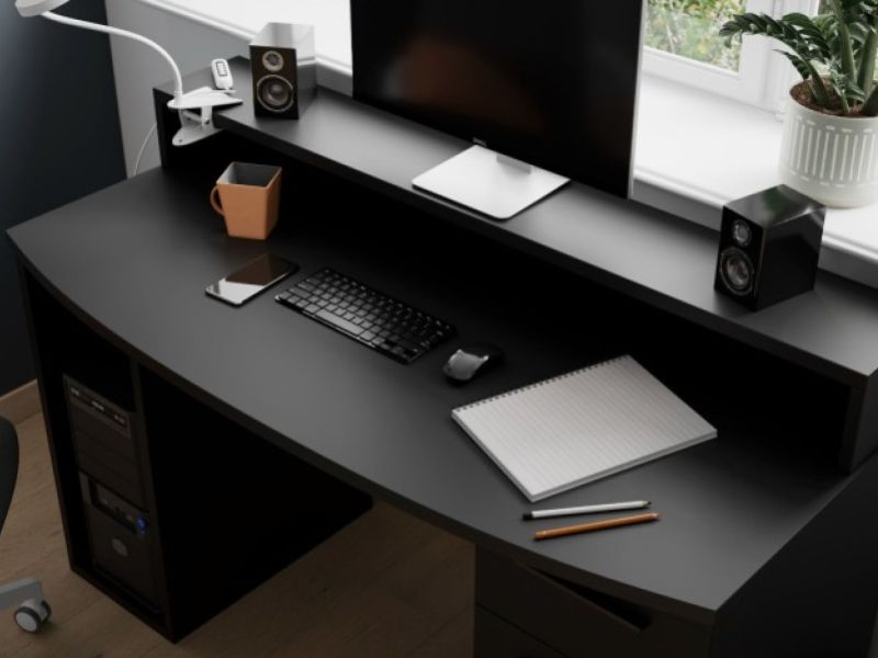 Flair Furnishings Power Z Compact Gaming Desk In Black