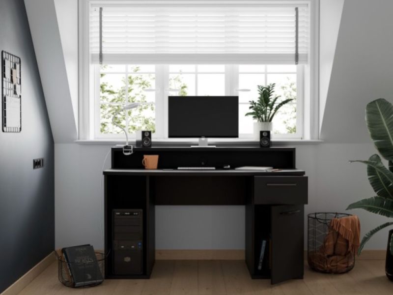Flair Furnishings Power Z Compact Gaming Desk In Black