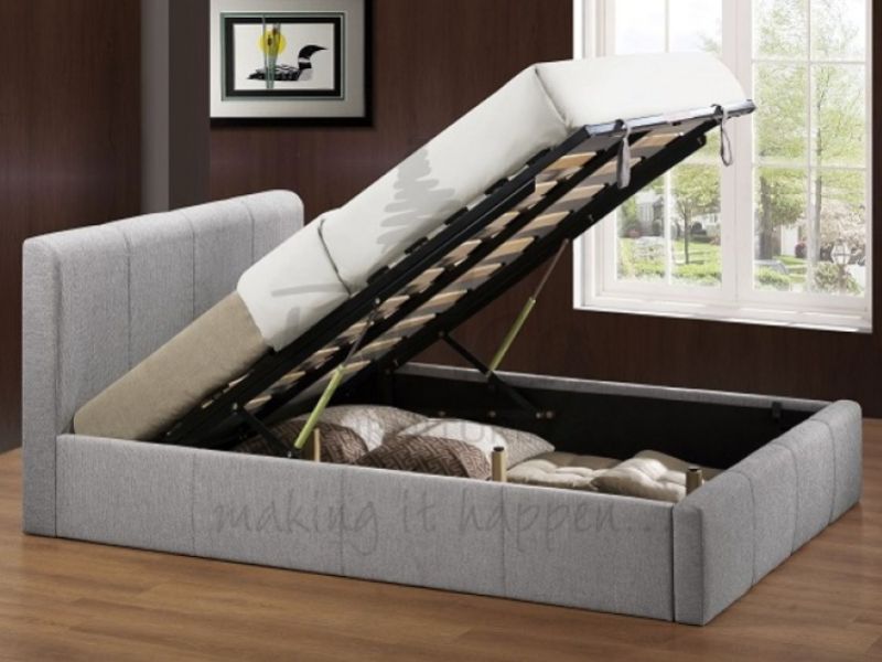 Birlea Brooklyn Grey Fabric 4ft Small Double Ottoman Bed Frame