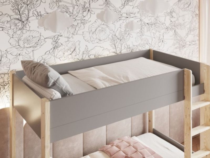 Noomi Tipo Grey Wooden Bunk Bed With Trundle