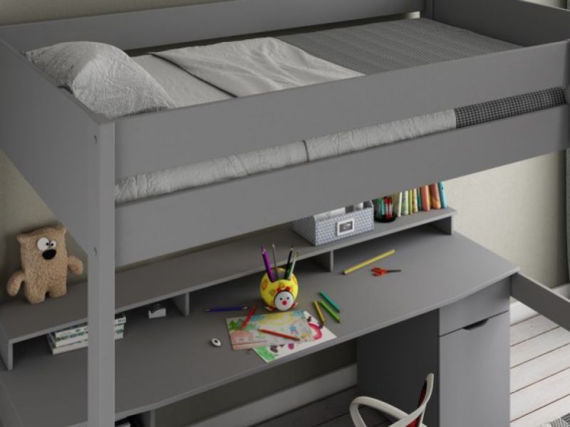 Noomi Tera Grey Wooden Small Double Gaming Highsleeper Bed