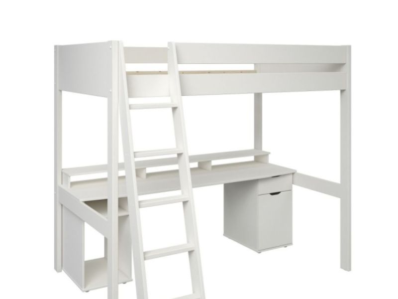 Noomi Tera White Wooden Small Double Gaming Highsleeper Bed