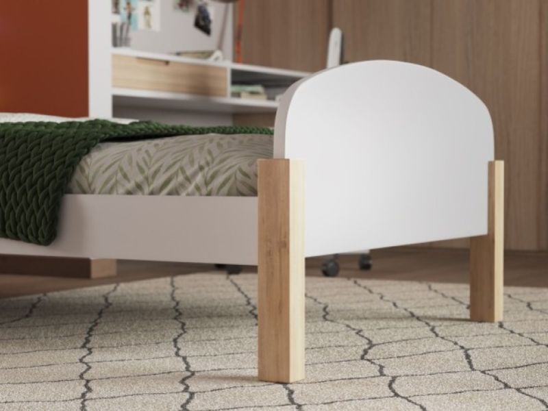 Noomi Seto 3ft Single White Wooden Bed Frame