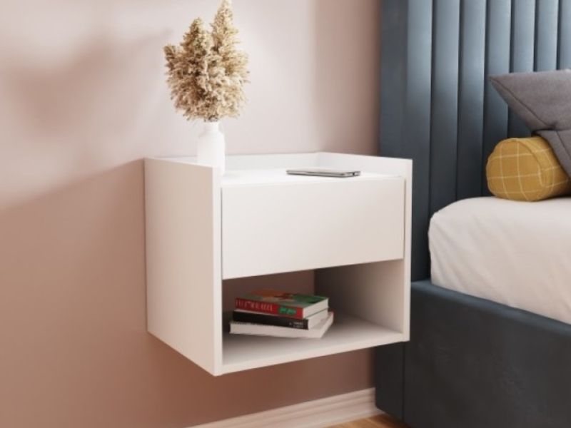GFW Harmony White Pair Of Wall Hanging Bedsides