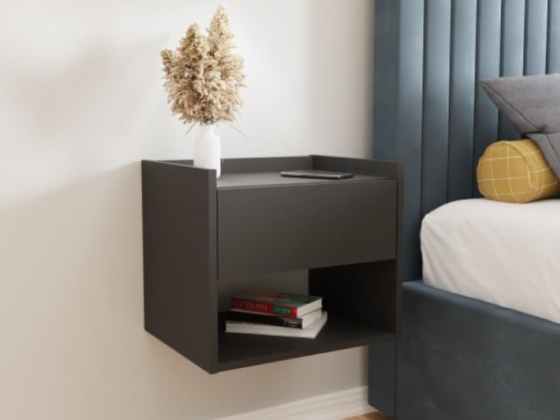 GFW Harmony Pair Of Wall Hanging Bedsides In Anthracite