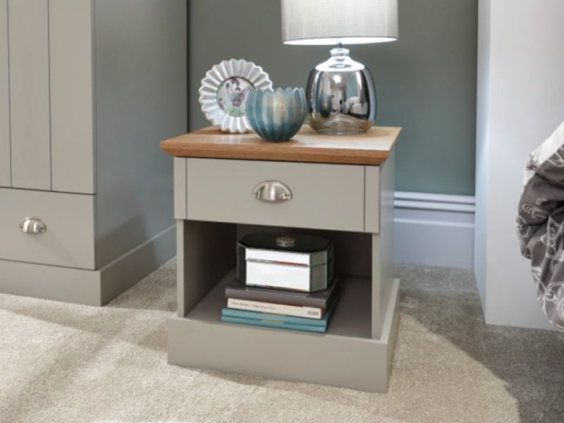 GFW Kendal 1 Drawer Bedside In Grey