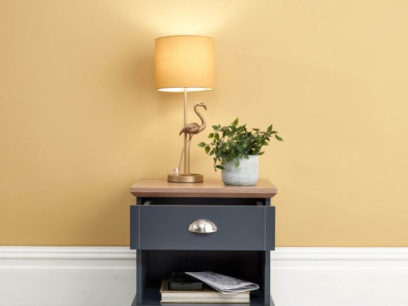 GFW Kendal 1 Drawer Bedside In Slate Blue