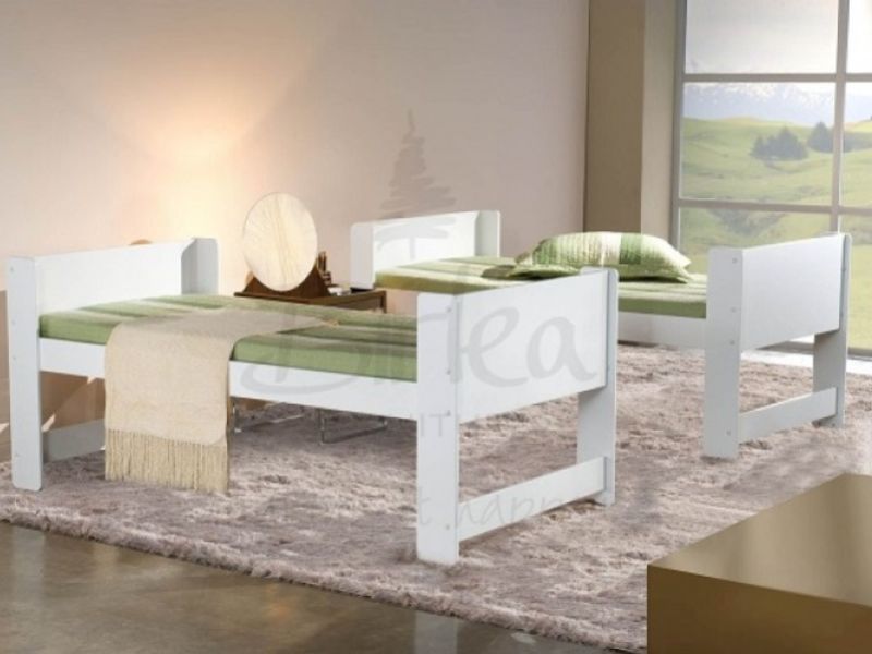 Birlea Cube Pine White Bunk Bed Frame 3ft Single
