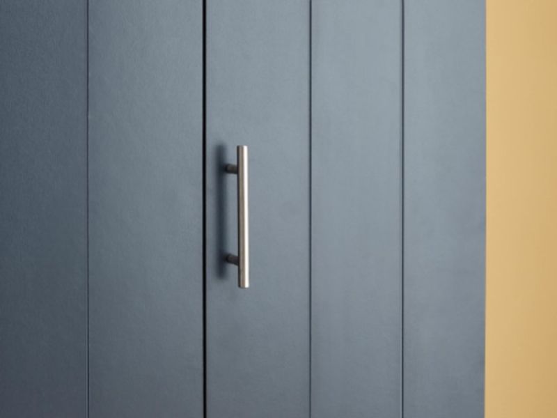 GFW Kendal 3 Door 3 Drawer Wardrobe In Slate Blue