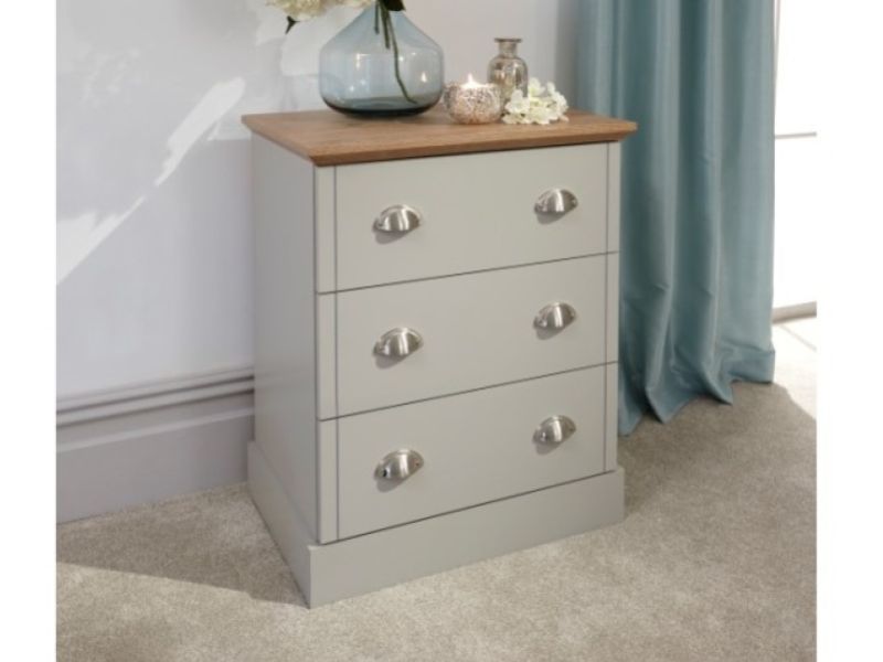 GFW Kendal 3 Drawer Chest In Grey