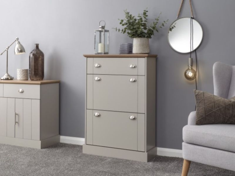 GFW Kendal Deluxe Shoe Cabinet In Grey