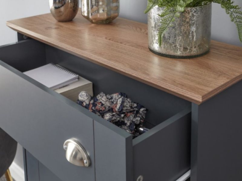 GFW Kendal Deluxe Shoe Cabinet In Slate Blue