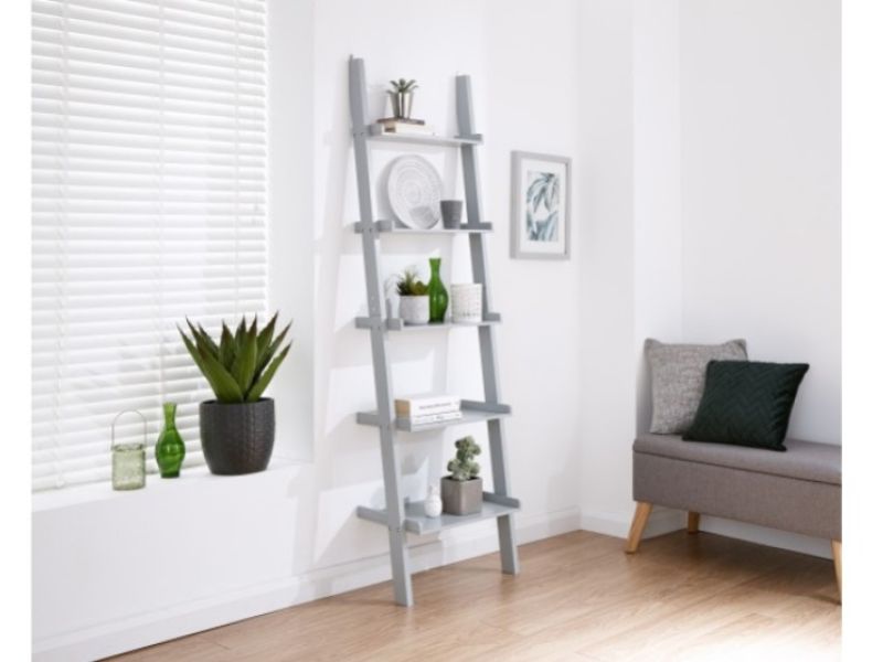 GFW Kempton 5 Tier Ladder Style Wall Rack In Grey