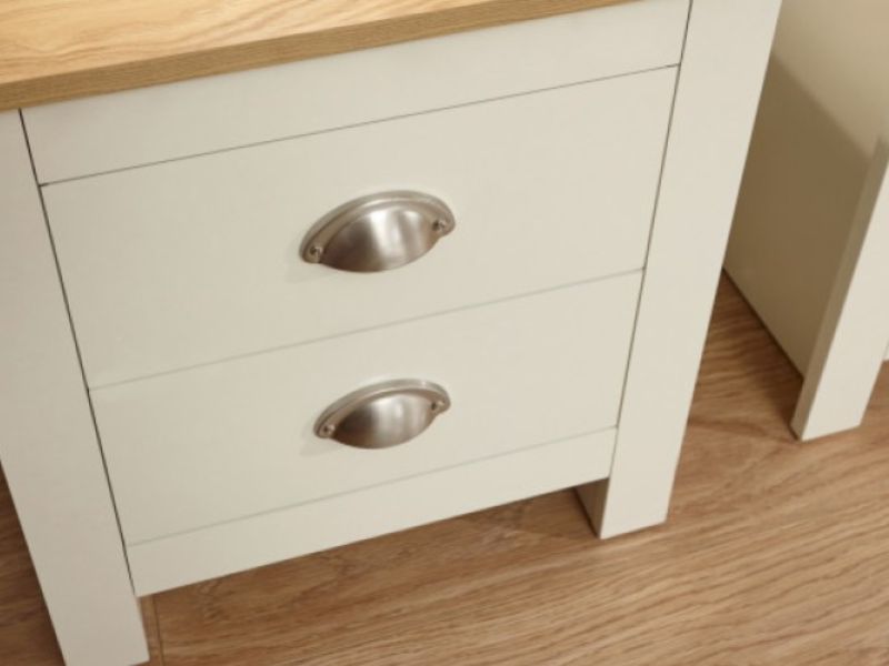 GFW Lancaster 2 Drawer Bedside In Cream