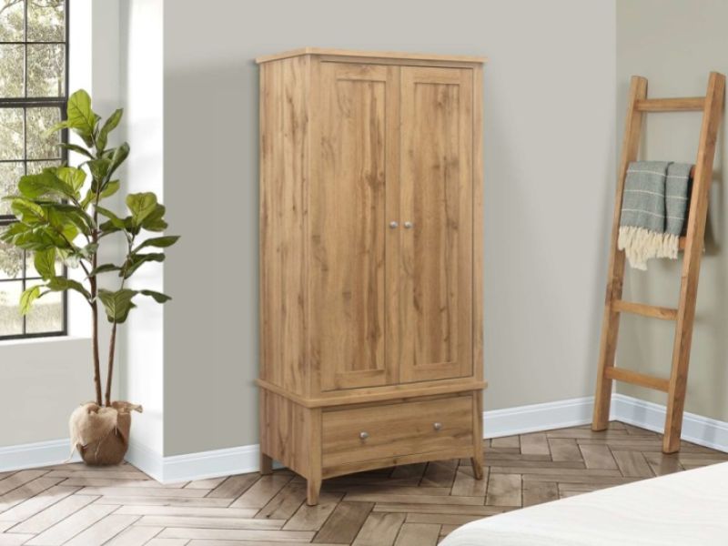 Birlea Hampstead Oak Finish 2 Door 1 Drawer Wardrobe