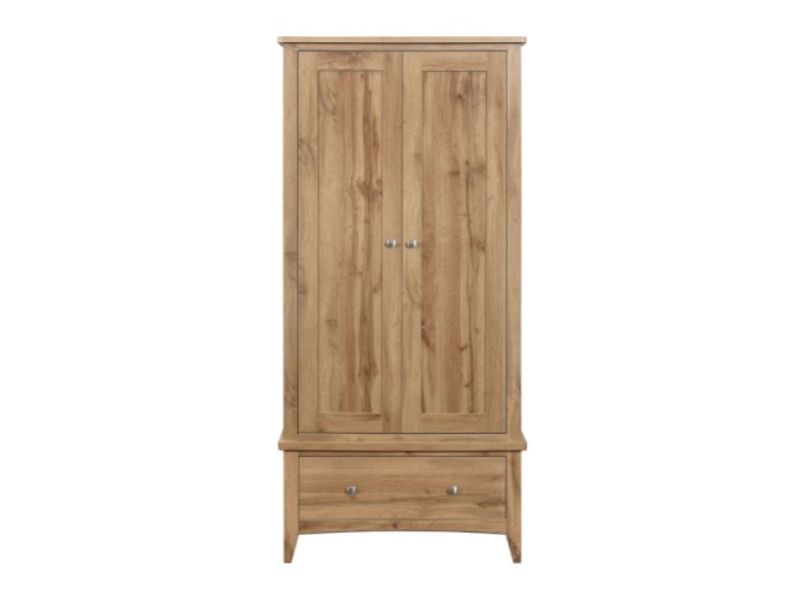 Birlea Hampstead Oak Finish 2 Door 1 Drawer Wardrobe