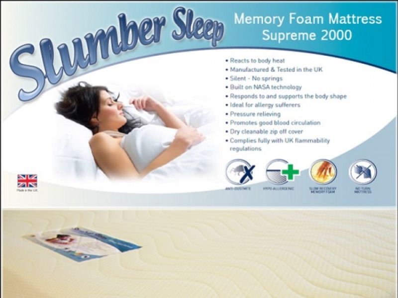 Time Living Slumber Sleep Premium 2000 4ft Small Double Memory Foam Mattress BUNDLE DEAL