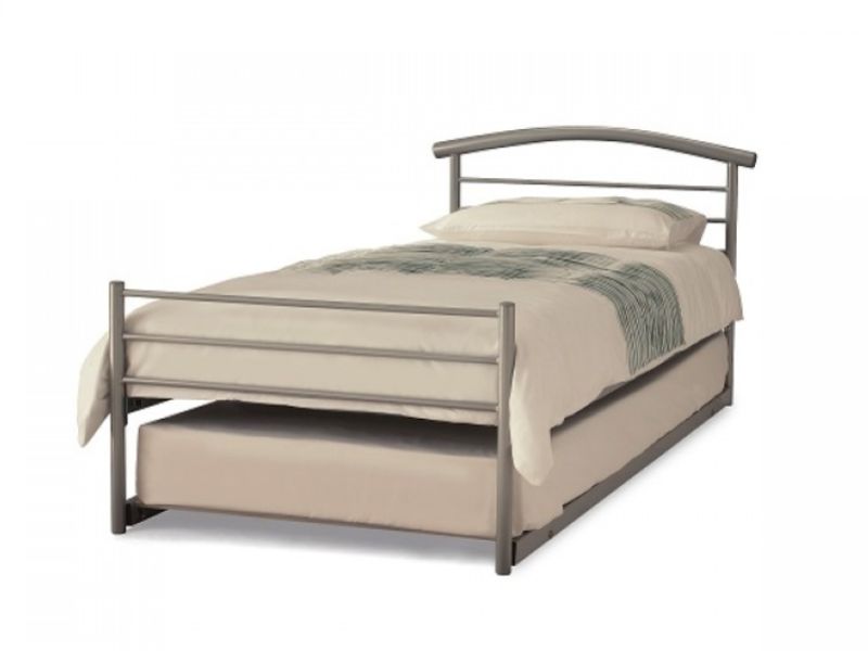 Serene Brennington 3ft Single Silver Metal Guest Bed Frame