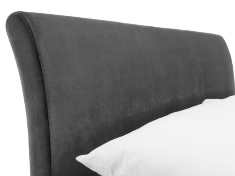 Julian Bowen Capri 4ft6 Double Dark Grey Velvet Fabric Storage Bed