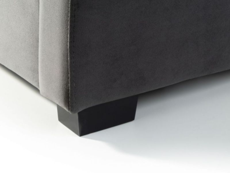 Julian Bowen Capri 4ft6 Double Dark Grey Velvet Fabric Storage Bed