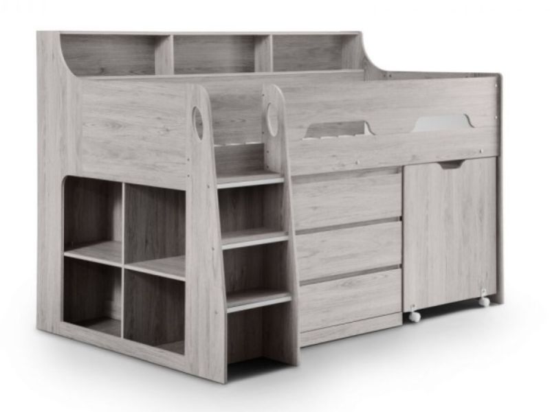 Julian Bowen Jupiter Midsleeper Bed In Grey Oak