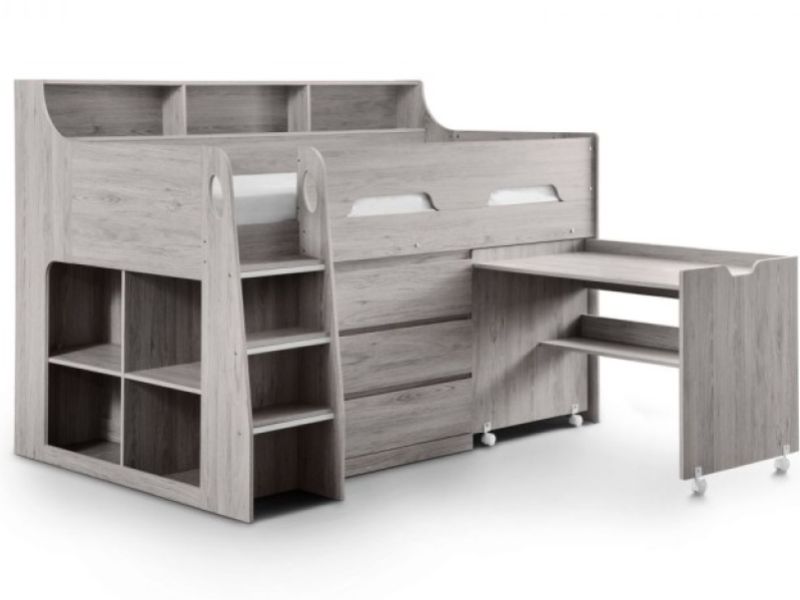 Julian Bowen Jupiter Midsleeper Bed In Grey Oak