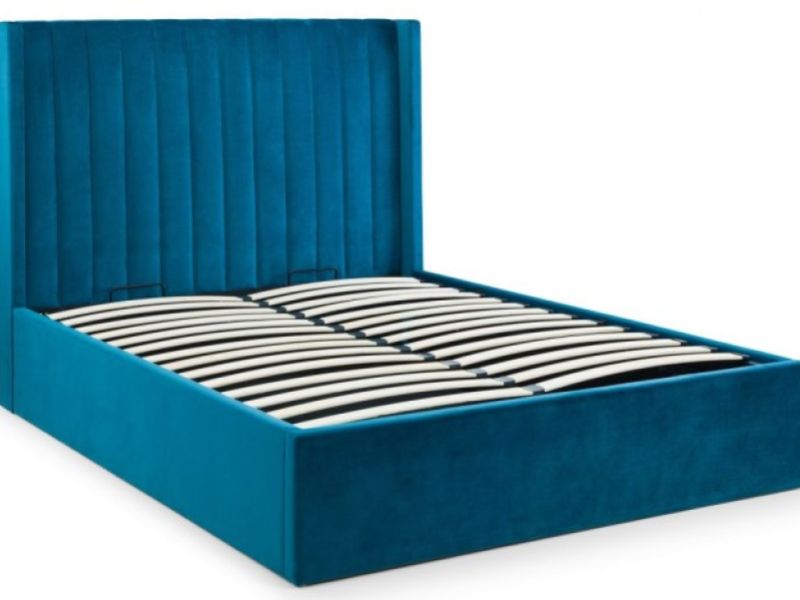 Julian Bowen Langham 4ft6 Double Teal Fabric Ottoman Bed Frame