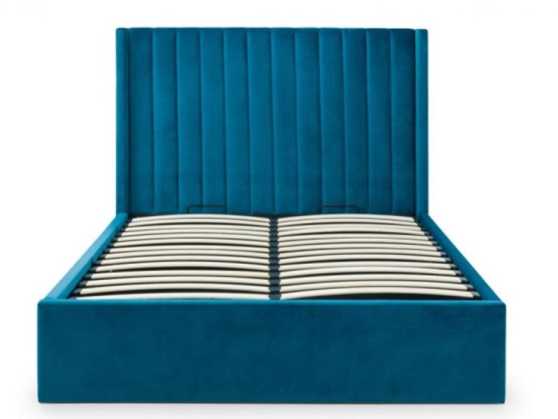 Julian Bowen Langham 5ft Kingsize Teal Fabric Ottoman Bed Frame