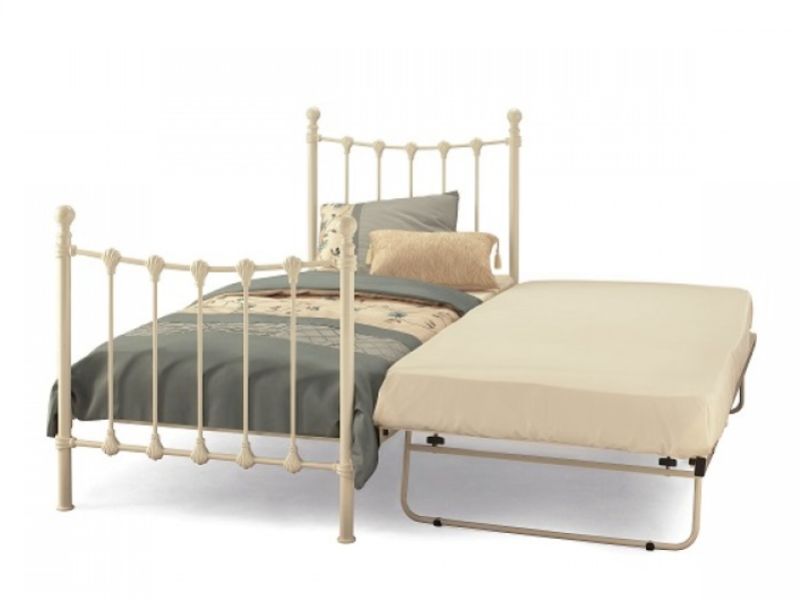 Serene Marseilles 3ft Single Ivory Gloss Metal Guest Bed Frame