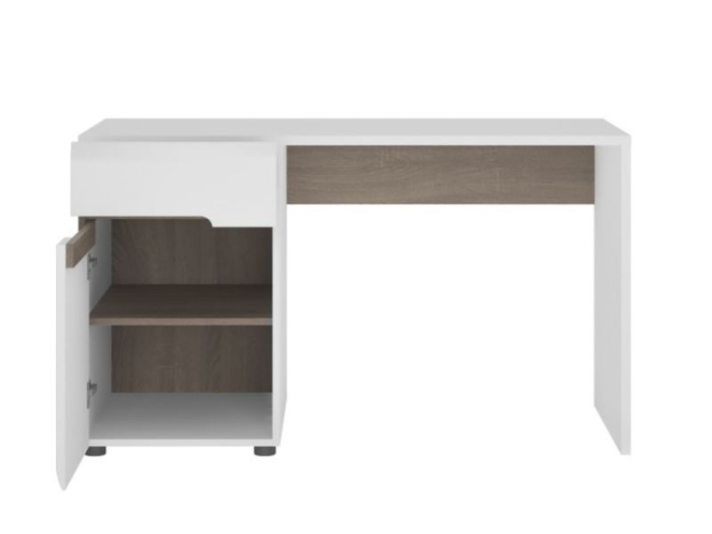 FTG Chelsea Bedroom Desk/Dressing table in white with an Truffle Oak Trim