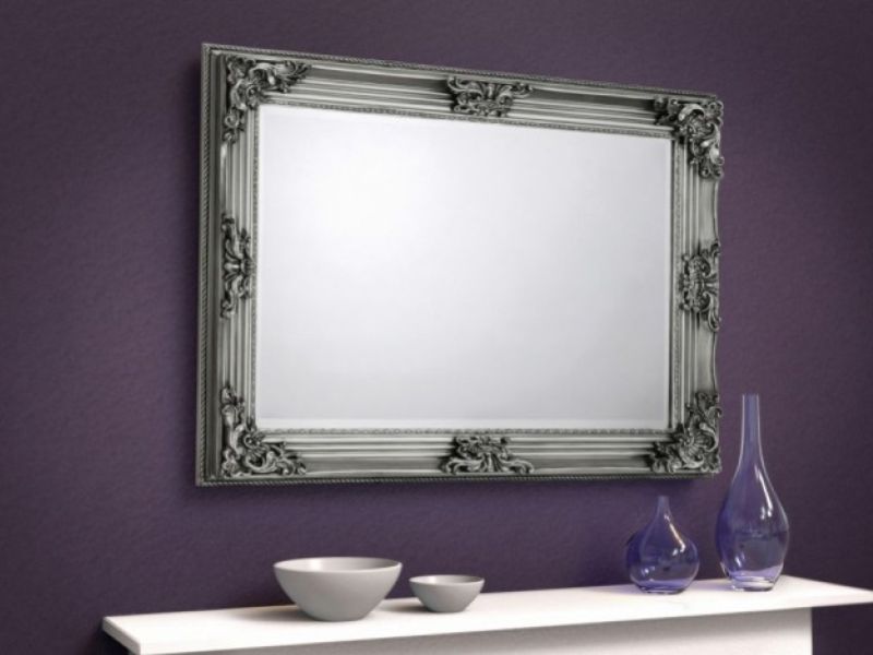 Julian Bowen Rococo Wall Mirror In Pewter