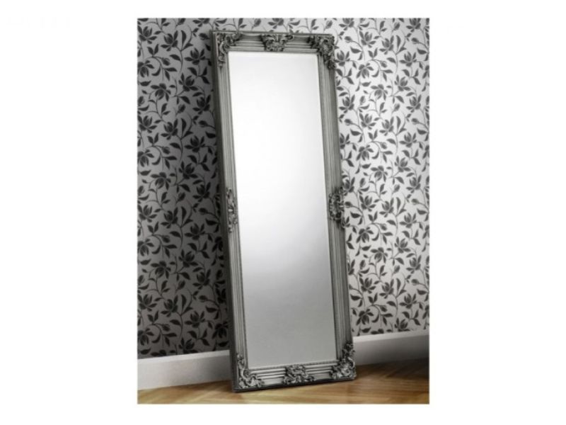 Julian Bowen Rococo Lean To Dress Mirror In Pewter