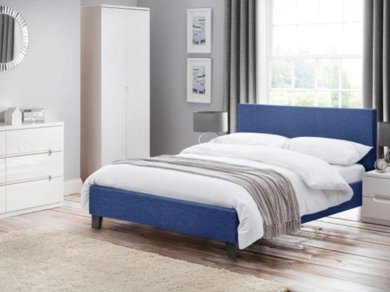 Julian Bowen Rialto 4ft6 Double Blue Fabric Bed Frame