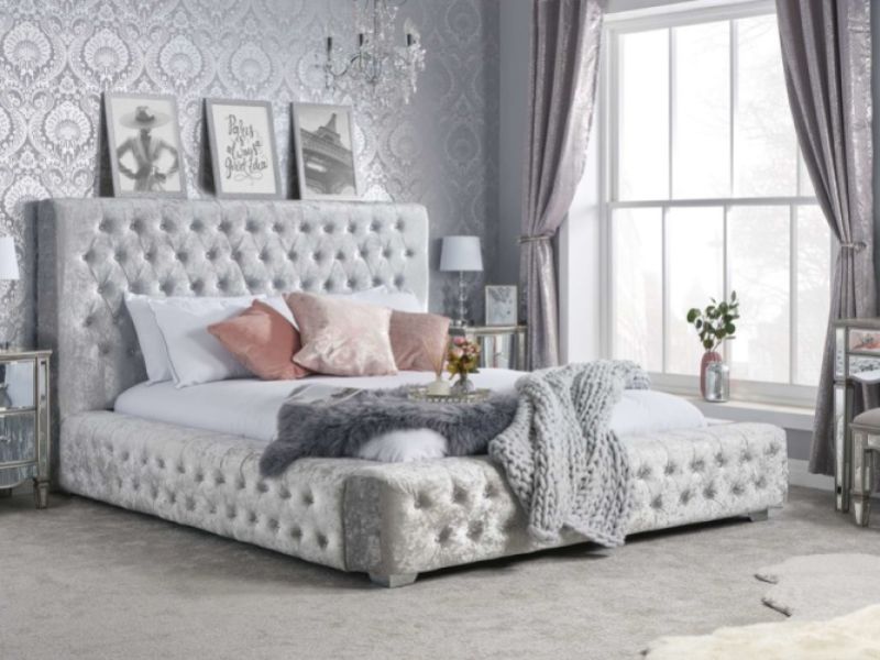Birlea Grande 4ft6 Double Steel Velvet Fabric Bed Frame
