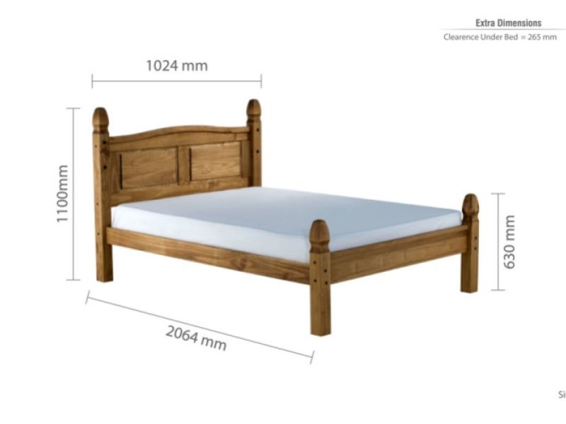 Birlea Corona 3ft Single Pine Bed Frame with Low Footend