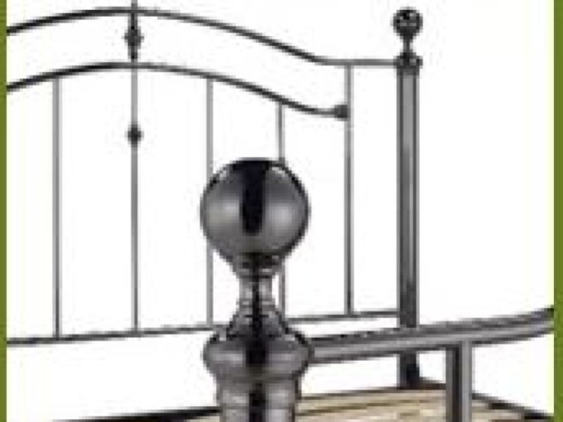 Limelight Callisto 4ft6 Double Black Chrome Metal Bed Frame With Choice Of Finials