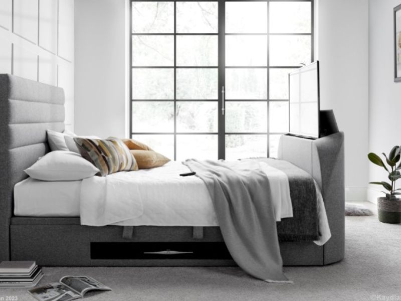 Kaydian Appleton 4ft6 Double Marbella Grey Fabric Ottoman TV Bed
