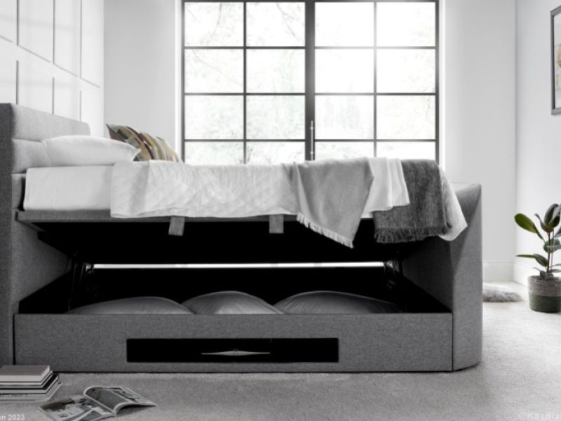 Kaydian Appleton 6ft Super Kingsize Marbella Grey Fabric Ottoman TV Bed