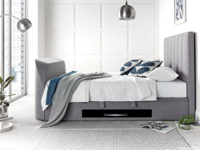 Kaydian Medway 6ft Super Kingsize Marbella Grey Fabric Ottoman TV Bed