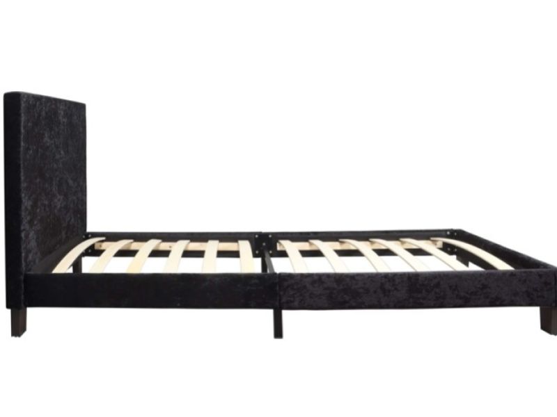Birlea Berlin 3ft Single Black Crushed Velvet Fabric Bed Frame