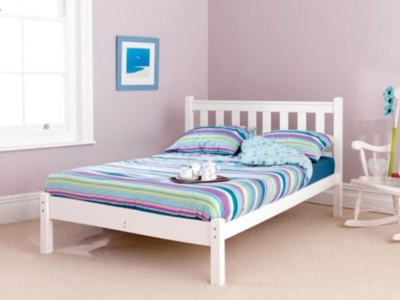 Friendship Mill Shaker Low Foot End 3ft Single Pine Wooden Bed Frame In White