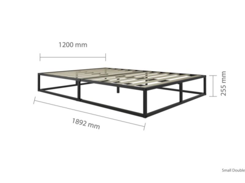 Birlea Soho 4ft Small Double Black Metal Platform Bed Frame