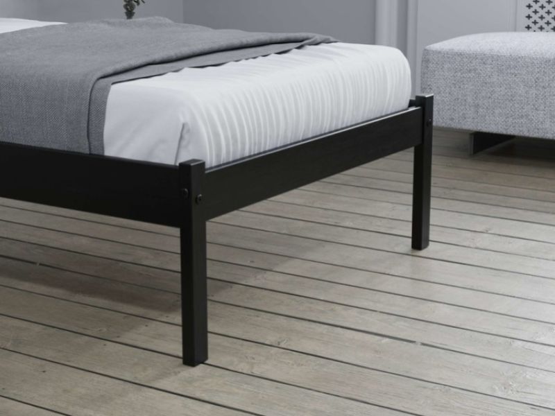 Birlea Luka 3ft Single Black Pine Wooden Bed Frame