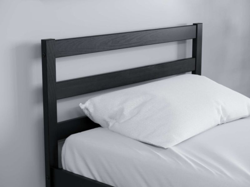 Birlea Luka 3ft Single Black Pine Wooden Bed Frame